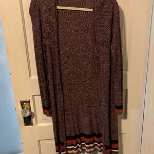 INC International Concepts Maroon and Black Cardigan